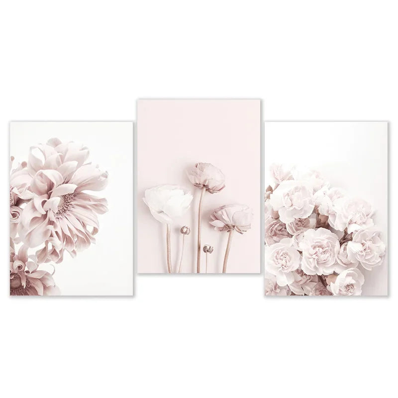 Modern Flower Wall Pictures for Living Room Pink Canvas Printings Unframed Poster Cuadros Decoracion Salon Wall Art Painting
