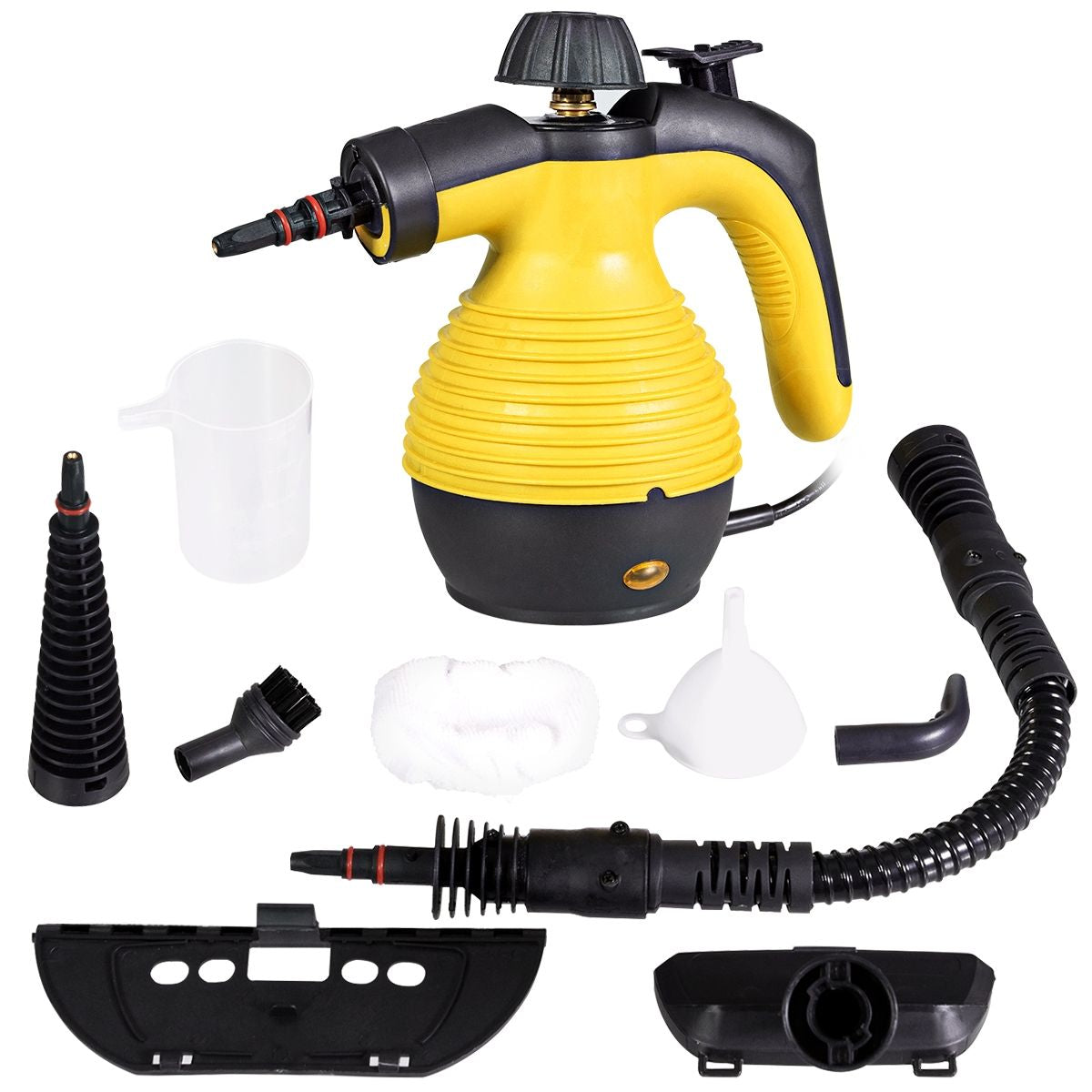 Nettoyeur Vapeur À Main Portable 900-1050W Réservoir 350ML 9 Accessoires Jaune