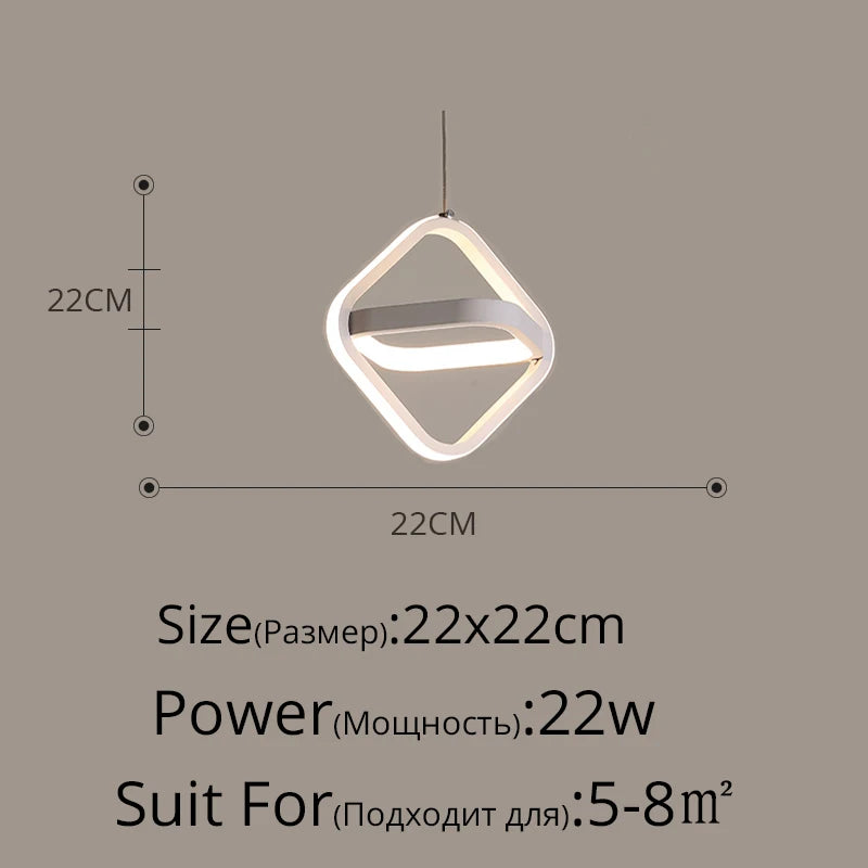 Modern LED Pendant Lights for Living Room Parlor Bedroom round Square Lamps Indoor Lighting Dropshipping Hanglamps Luminaire