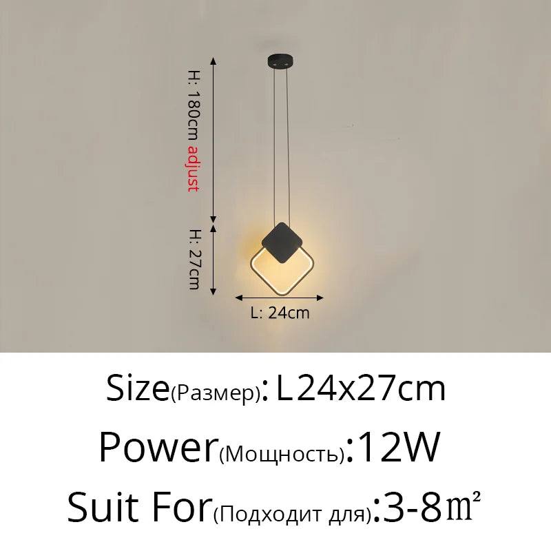 Modern LED Pendant Lights for Living Room Parlor Bedroom round Square Lamps Indoor Lighting Dropshipping Hanglamps Luminaire