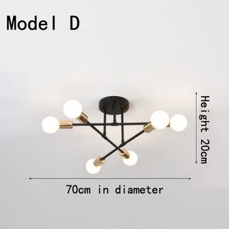 Modern Creative Lighting Warm and Romantic Golden Bedroom Modern Minimalist Personality Living Room Dining Room Ceiling Lamps