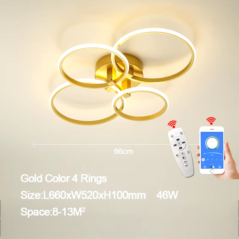 Luminaires de plafond à LED modernes en or