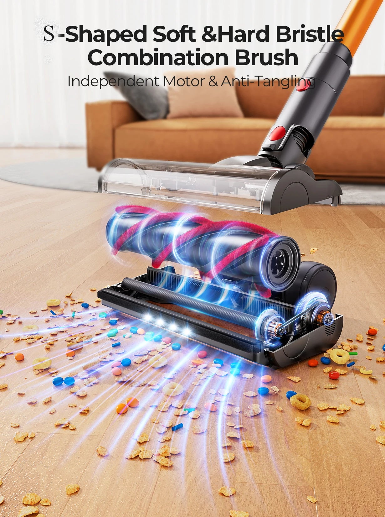 V7 2024 NOUVEAU Aspirateur sans fil Appareil ménager intelligent portable Tasse à poussière de batterie amovible 500W 50KPA Puissance d’aspiration