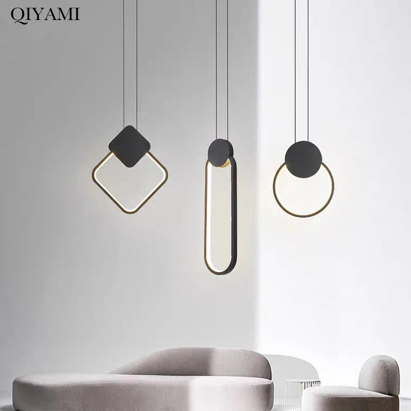 Modern LED Pendant Lights for Living Room Parlor Bedroom round Square Lamps Indoor Lighting Dropshipping Hanglamps Luminaire