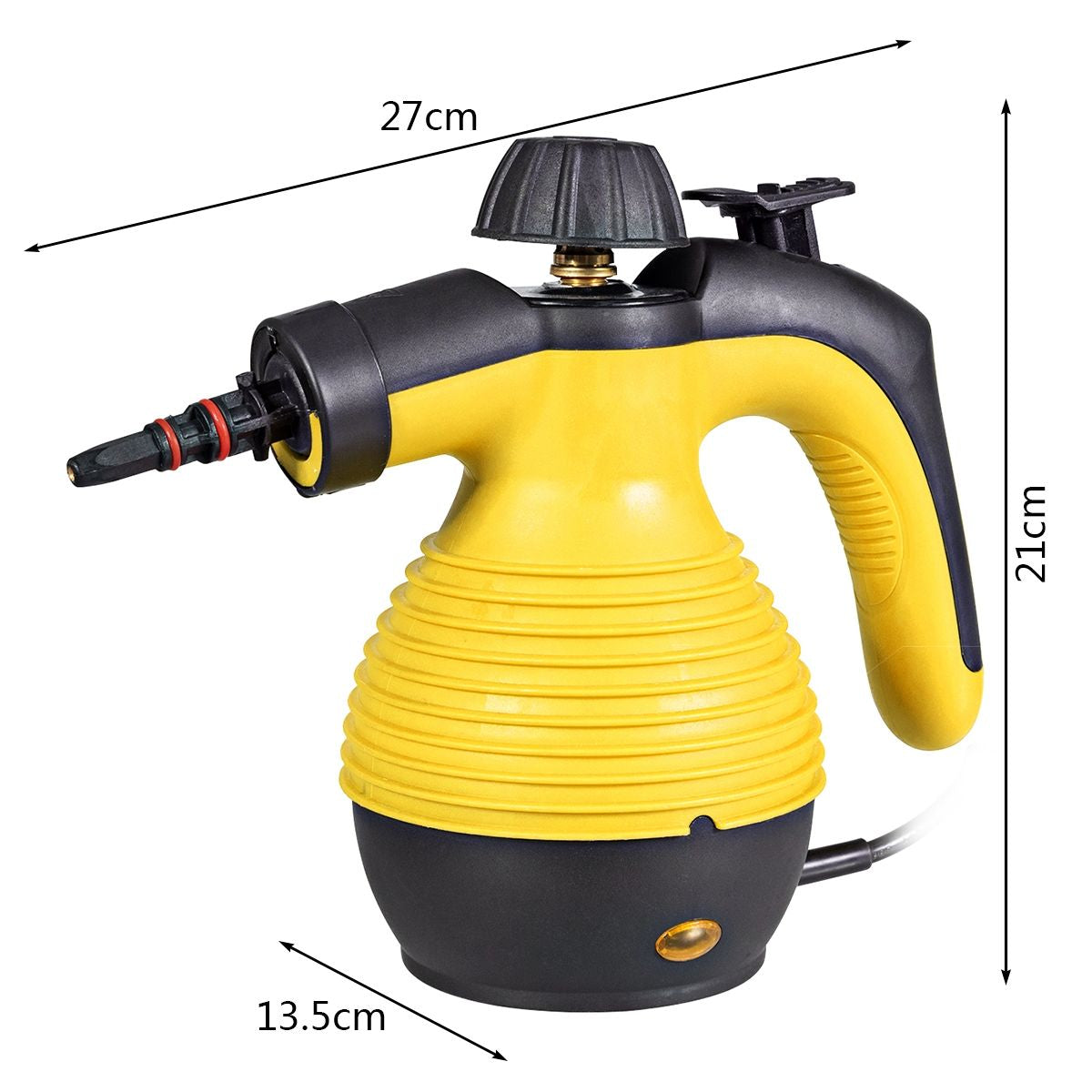 Nettoyeur Vapeur À Main Portable 900-1050W Réservoir 350ML 9 Accessoires Jaune