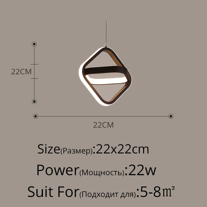 Modern LED Pendant Lights for Living Room Parlor Bedroom round Square Lamps Indoor Lighting Dropshipping Hanglamps Luminaire