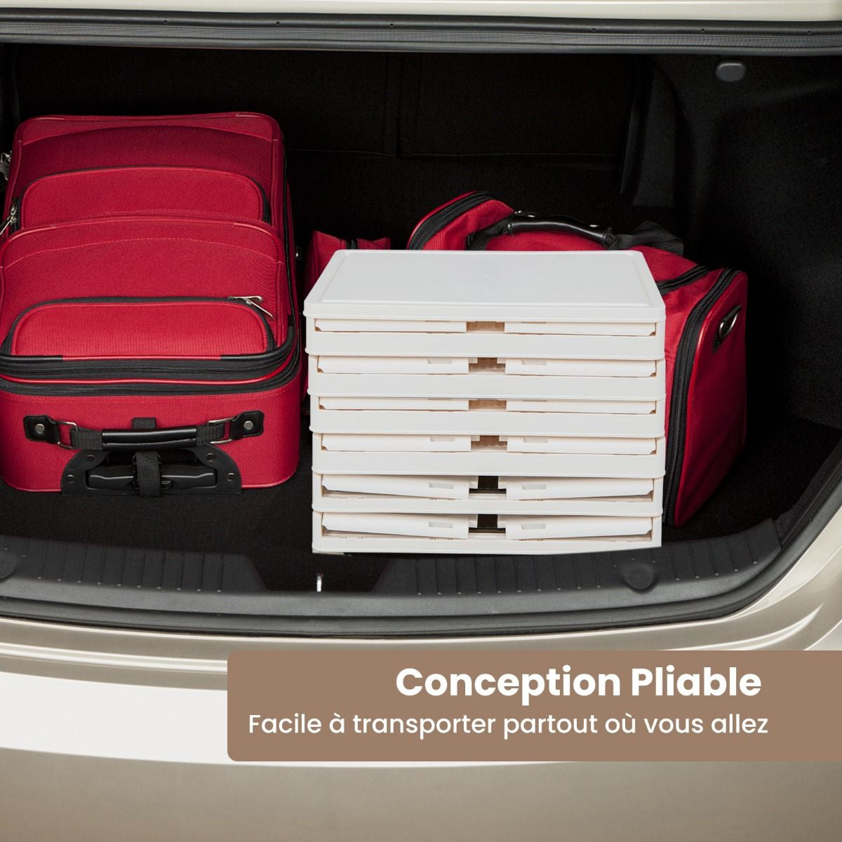 Boîte De Rangement De Chaussures Pliable 6 Niveaux Portes Transparentes Magnétiques Roues Universelles Verrouillables Pour Baskets Jouets Blanc