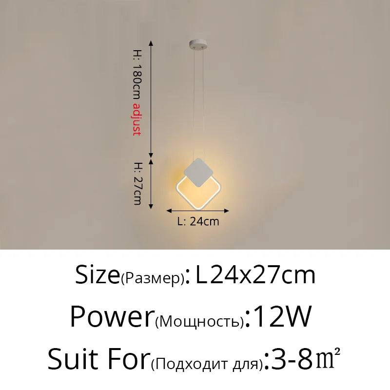 Modern LED Pendant Lights for Living Room Parlor Bedroom round Square Lamps Indoor Lighting Dropshipping Hanglamps Luminaire