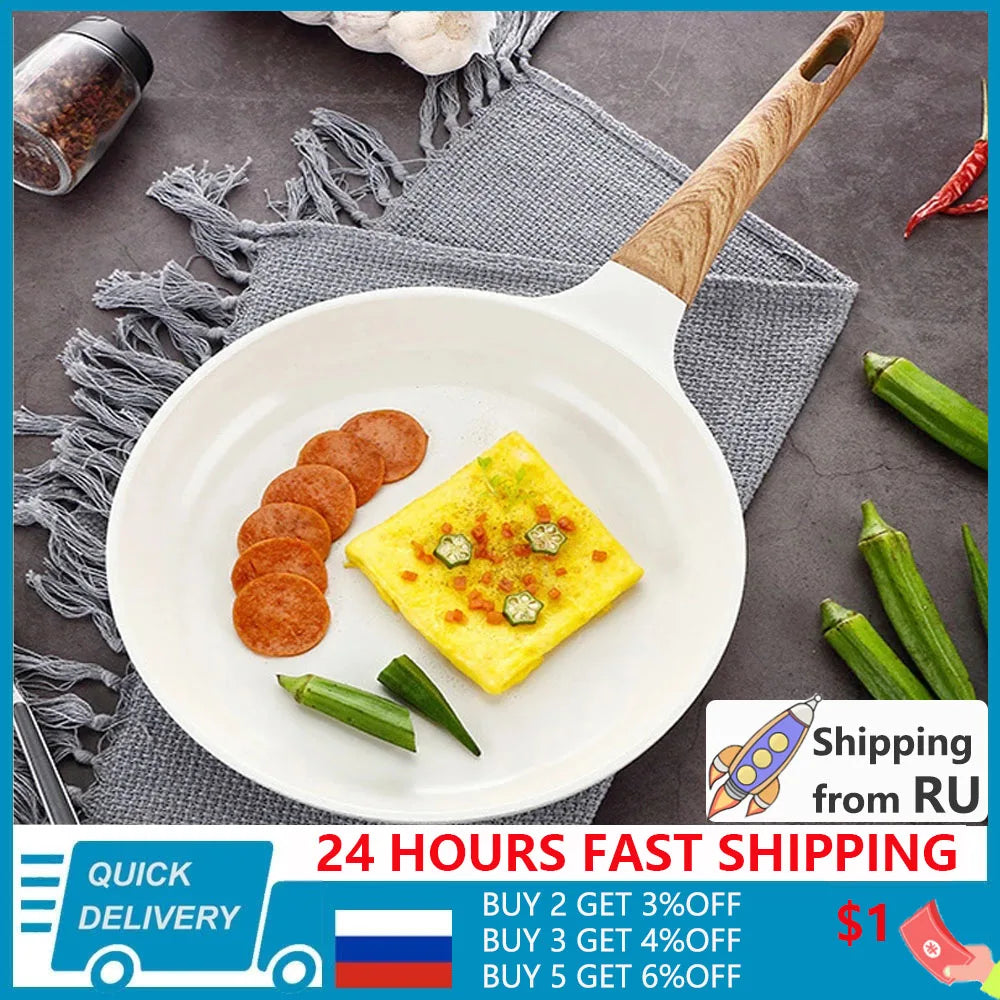 Ensemble de casserole en céramique pour poêle à frire et casserole antiadhésive pour le petit-déjeuner, crêpe, poêle en nid d’abeille wok, cuisine japonaise émaillée