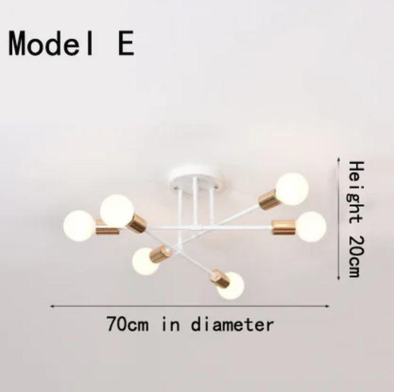 Modern Creative Lighting Warm and Romantic Golden Bedroom Modern Minimalist Personality Living Room Dining Room Ceiling Lamps