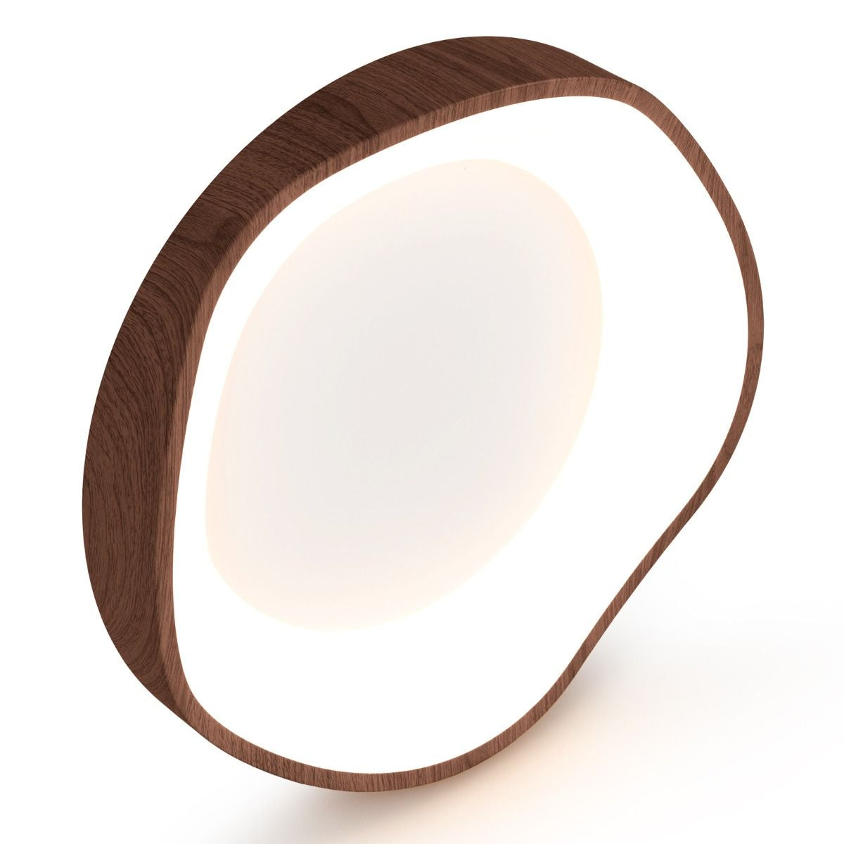 Plafonnier LED Luminaire Moderne 24 W Avec Motif En Bois Cadre En Métal Lustre À Éclairage LED 3000 K Lumière Chaude Plafonnier LED Marron