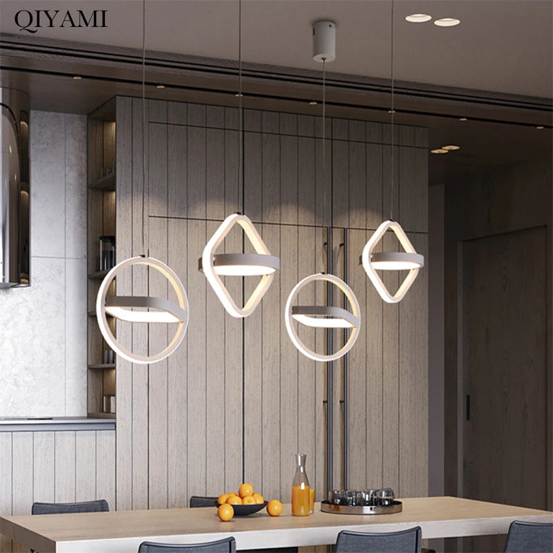 Modern LED Pendant Lights for Living Room Parlor Bedroom round Square Lamps Indoor Lighting Dropshipping Hanglamps Luminaire