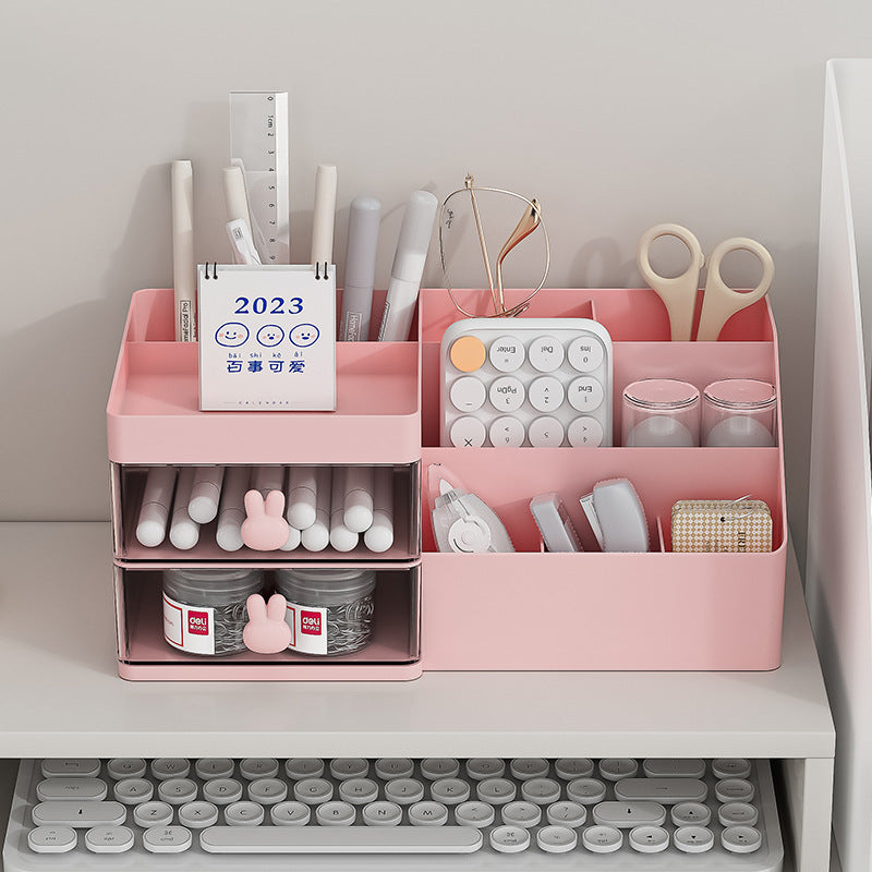 Boîte de rangement en plastique de haute qualité pour cosmétiques de bureau