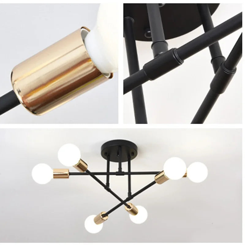 Modern Creative Lighting Warm and Romantic Golden Bedroom Modern Minimalist Personality Living Room Dining Room Ceiling Lamps