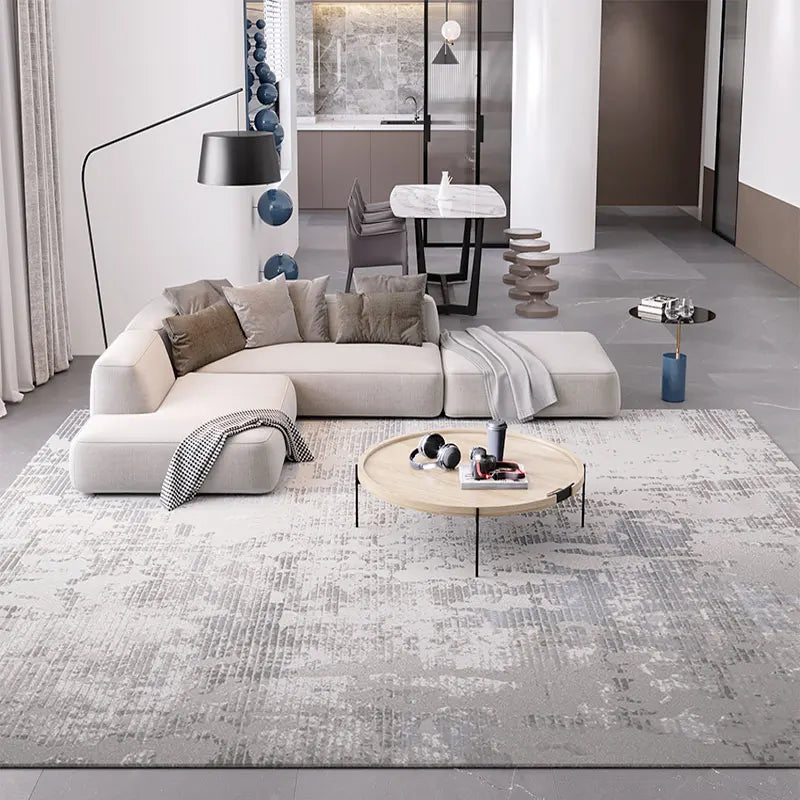 Tapis nordique doux moderne pour salon Tapis épais antidérapant pour salon, canapé, table basse, tapis de sol gris nordique