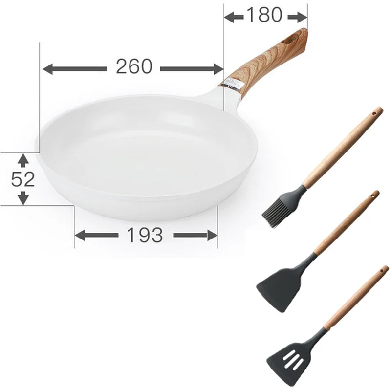 Ensemble de casserole en céramique pour poêle à frire et casserole antiadhésive pour le petit-déjeuner, crêpe, poêle en nid d’abeille wok, cuisine japonaise émaillée