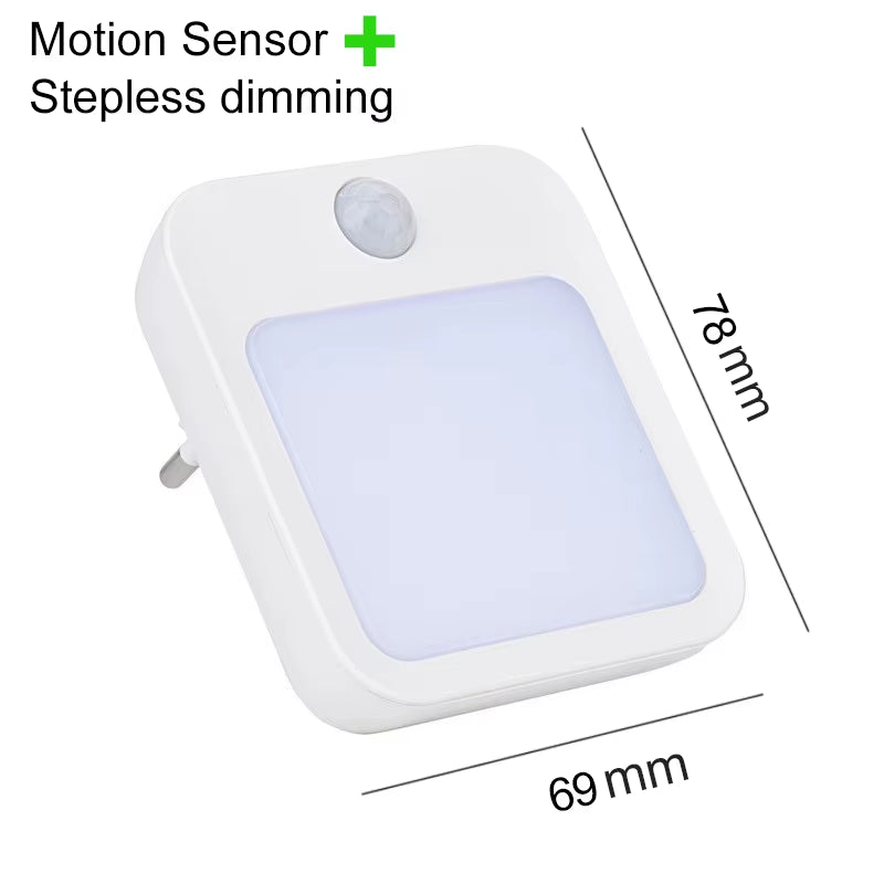 Capteur de mouvement de veilleuse avec lumière LED Lampes à prise EU Lampe de nuit pour enfants Lampe de nuit sans fil pour chambre à coucher