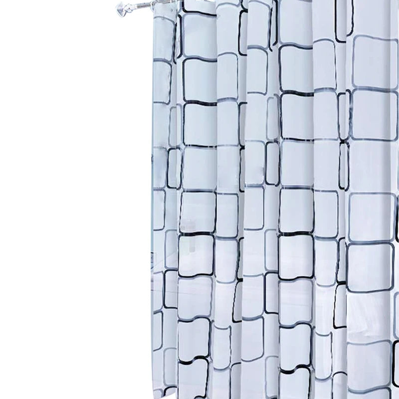 Salle de bain Rideaux de douche Rideau de bain imperméable PEVA Moderne motif géométrique à carreaux Décoration maison Ferme translucide