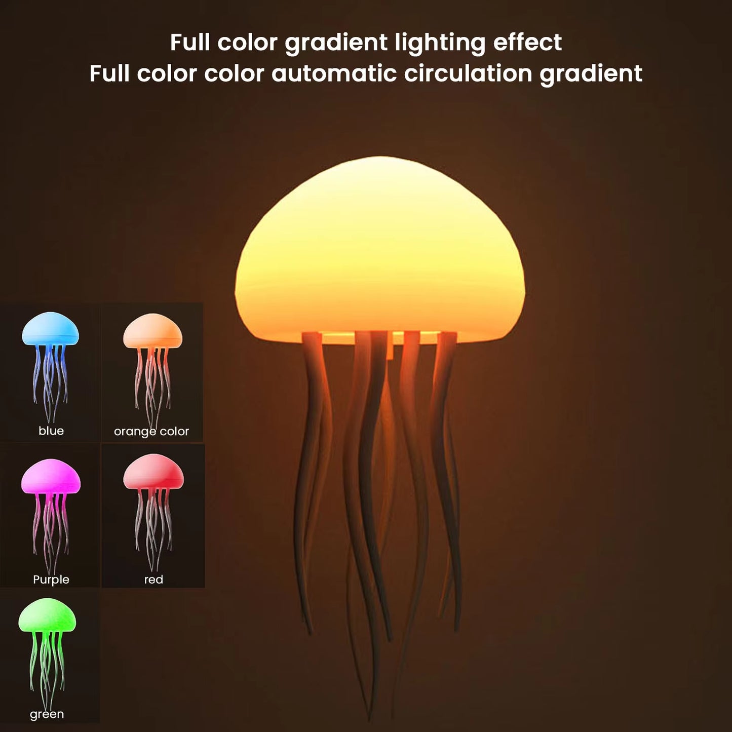 La lumière d’atmosphère de méduse avec une lumière chaude et un dégradé complet de couleurs. Deux modes 9 peuvent faire pivoter automatiquement les tentacules.