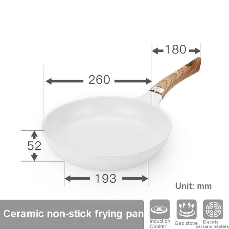 Ensemble de casserole en céramique pour poêle à frire et casserole antiadhésive pour le petit-déjeuner, crêpe, poêle en nid d’abeille wok, cuisine japonaise émaillée