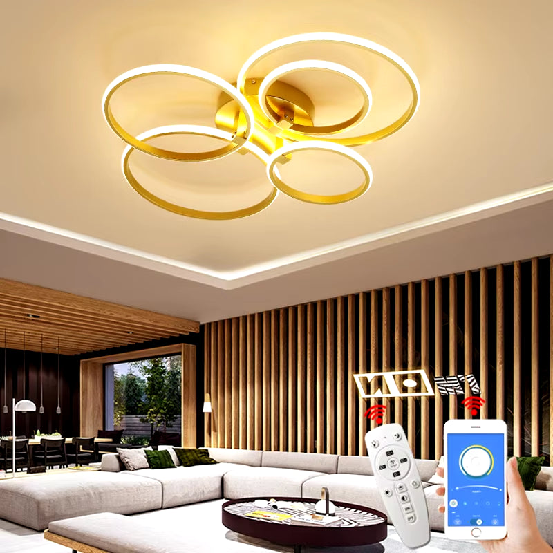 Luminaires de plafond à LED modernes en or