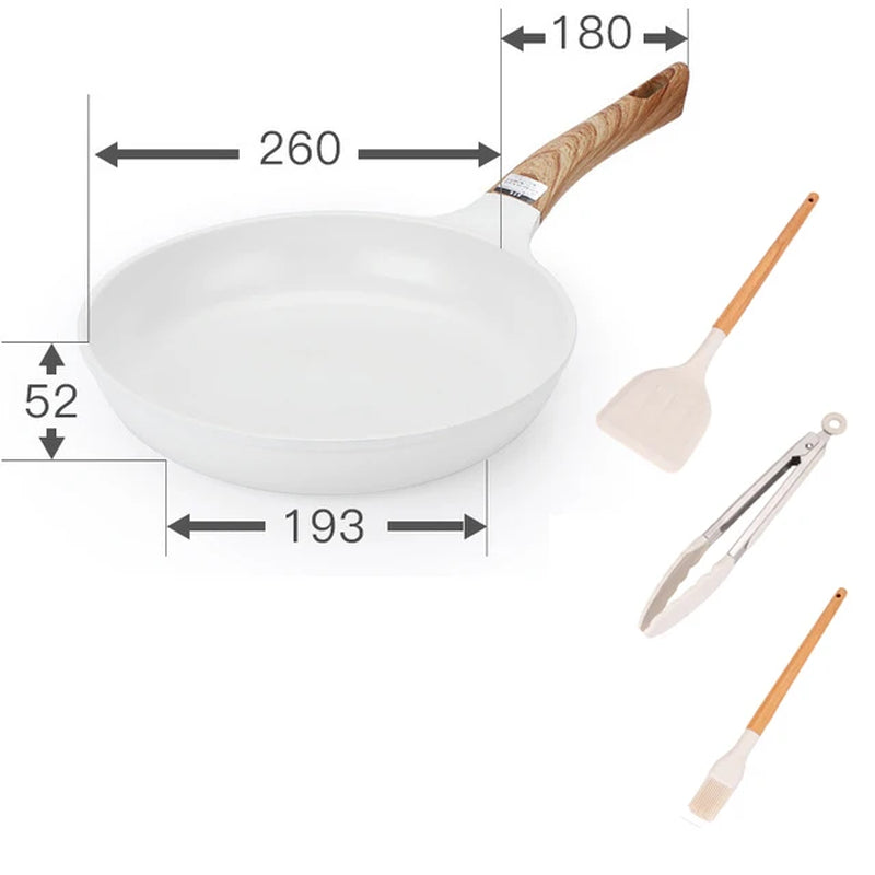 Ensemble de casserole en céramique pour poêle à frire et casserole antiadhésive pour le petit-déjeuner, crêpe, poêle en nid d’abeille wok, cuisine japonaise émaillée