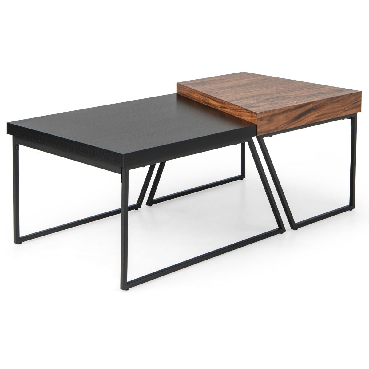 Lot De 2 Tables Basses Gigognes Avec Cadre Métal - 2 Combinaison disponible
