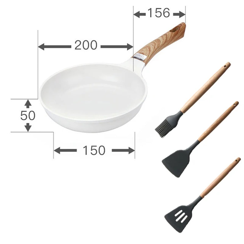 Ensemble de casserole en céramique pour poêle à frire et casserole antiadhésive pour le petit-déjeuner, crêpe, poêle en nid d’abeille wok, cuisine japonaise émaillée