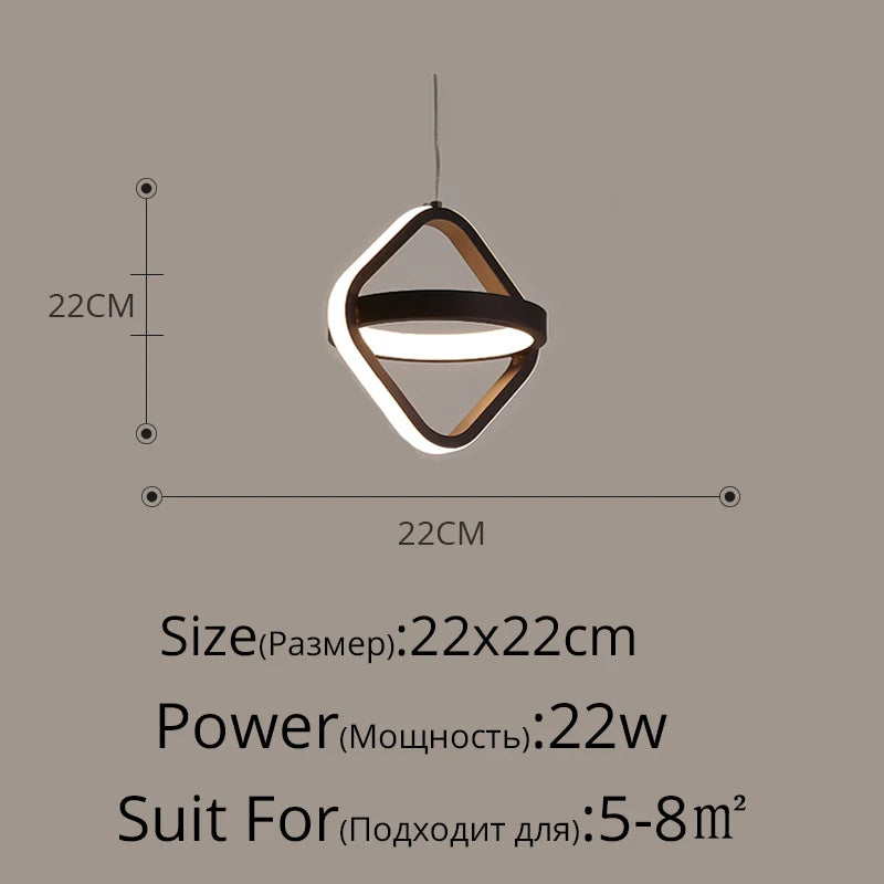 Modern LED Pendant Lights for Living Room Parlor Bedroom round Square Lamps Indoor Lighting Dropshipping Hanglamps Luminaire