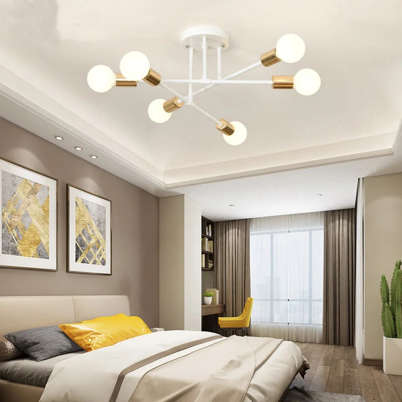 Modern Creative Lighting Warm and Romantic Golden Bedroom Modern Minimalist Personality Living Room Dining Room Ceiling Lamps