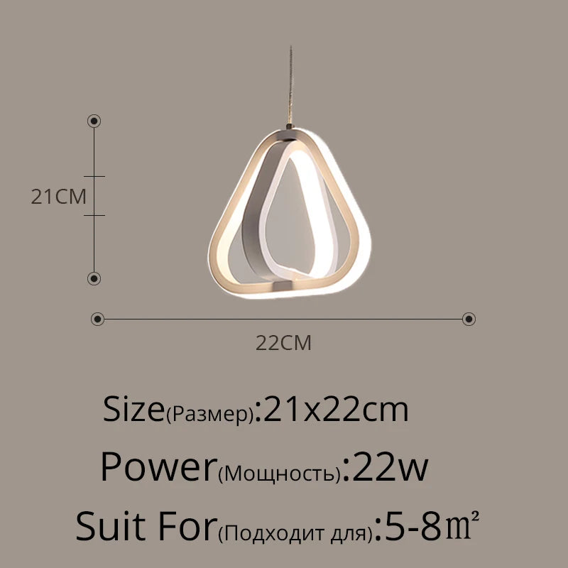 Modern LED Pendant Lights for Living Room Parlor Bedroom round Square Lamps Indoor Lighting Dropshipping Hanglamps Luminaire