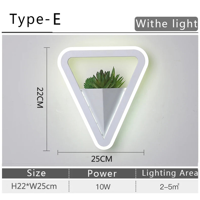 Modern LED Wall Light with Plant Nordic Creative Wall Lamp Living Room Aisle Bedroom Sconce Lamp Indoor Decoration LED Fixtures