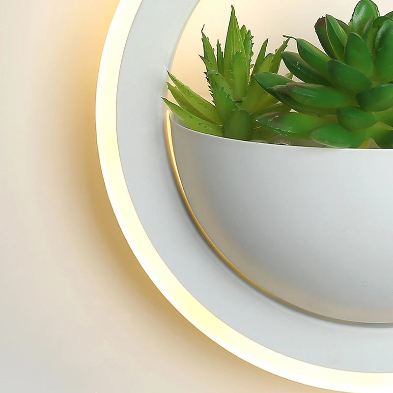 Modern LED Wall Light with Plant Nordic Creative Wall Lamp Living Room Aisle Bedroom Sconce Lamp Indoor Decoration LED Fixtures