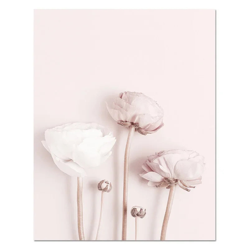 Modern Flower Wall Pictures for Living Room Pink Canvas Printings Unframed Poster Cuadros Decoracion Salon Wall Art Painting