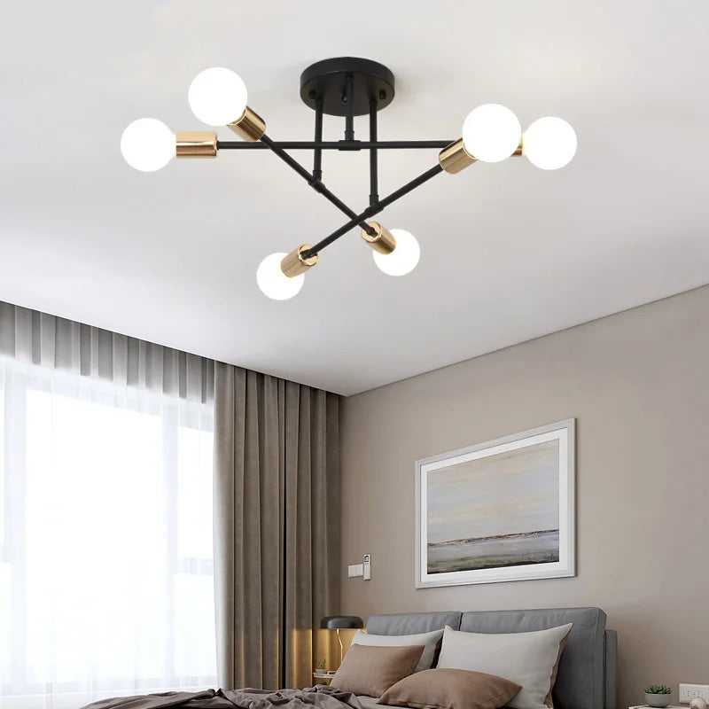 Modern Creative Lighting Warm and Romantic Golden Bedroom Modern Minimalist Personality Living Room Dining Room Ceiling Lamps