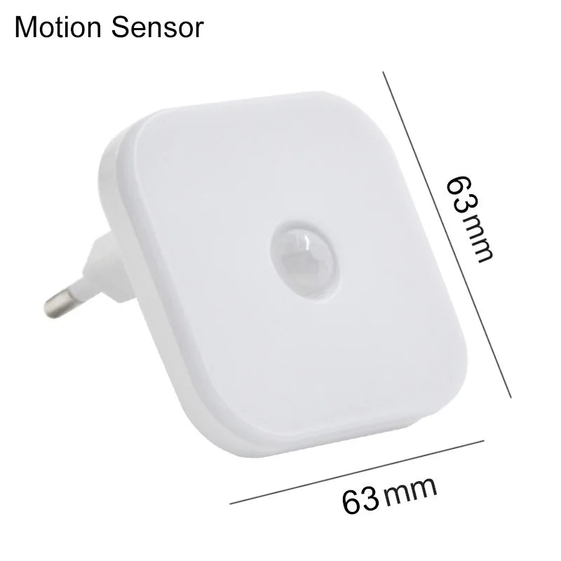 Capteur de mouvement de veilleuse avec lumière LED Lampes à prise EU Lampe de nuit pour enfants Lampe de nuit sans fil pour chambre à coucher
