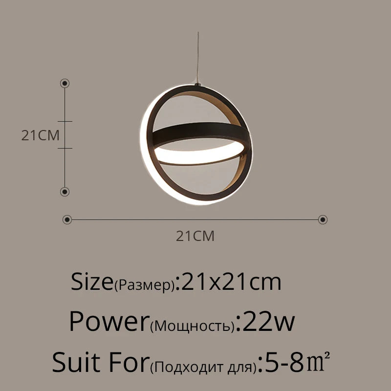 Modern LED Pendant Lights for Living Room Parlor Bedroom round Square Lamps Indoor Lighting Dropshipping Hanglamps Luminaire