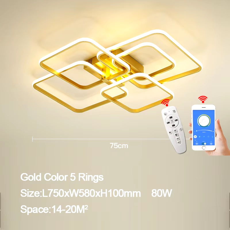 Luminaires de plafond à LED modernes en or 