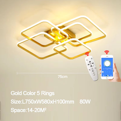 Luminaires de plafond à LED modernes en or 