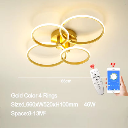 Luminaires de plafond à LED modernes en or 