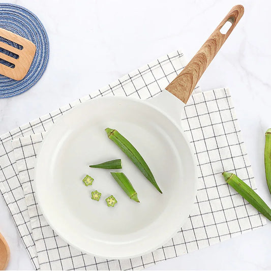 Ensemble de casserole en céramique pour poêle à frire et casserole antiadhésive pour le petit-déjeuner, crêpe, poêle en nid d’abeille wok, cuisine japonaise émaillée