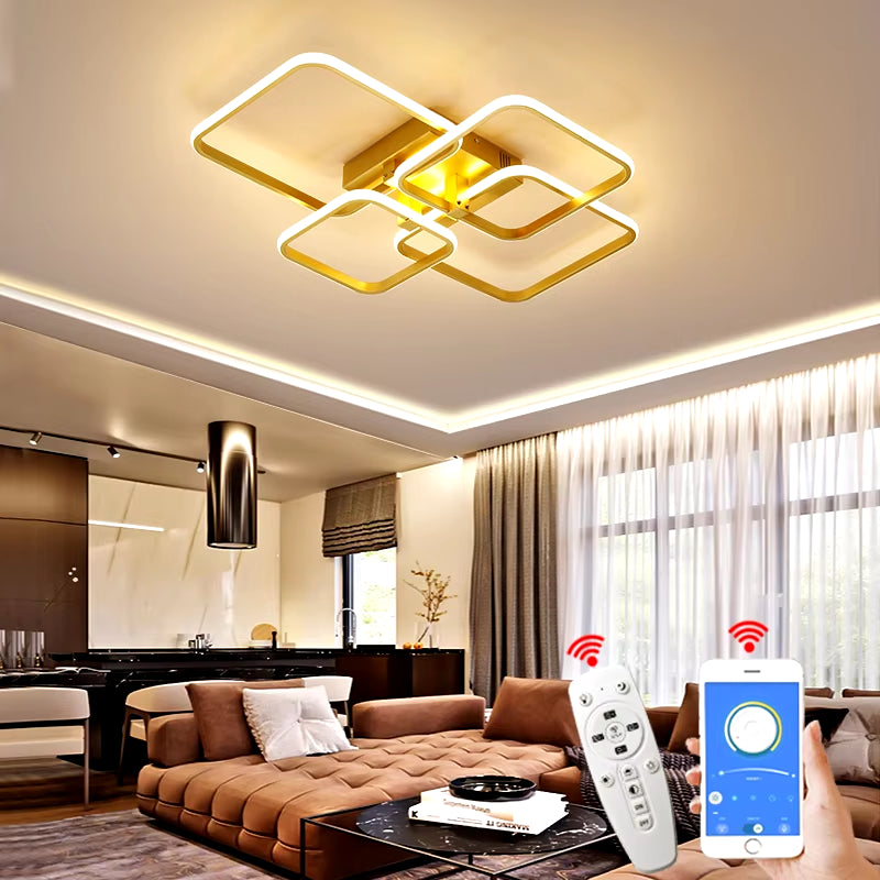 Luminaires de plafond à LED modernes en or 