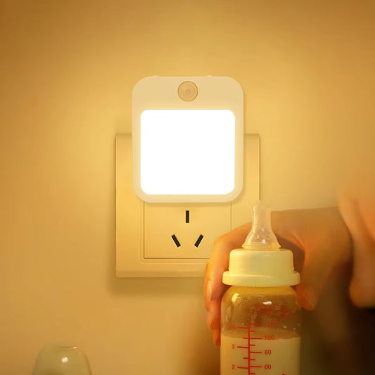 Capteur de mouvement de veilleuse avec lumière LED Lampes à prise EU Lampe de nuit pour enfants Lampe de nuit sans fil pour chambre à coucher