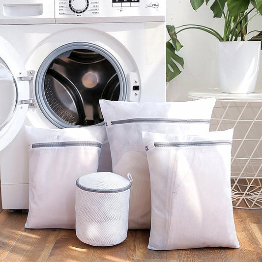 Sacs de lavage en maille à fermeture éclair gris Sac pour machine à laver domestique pour sous-vêtements de lessive 