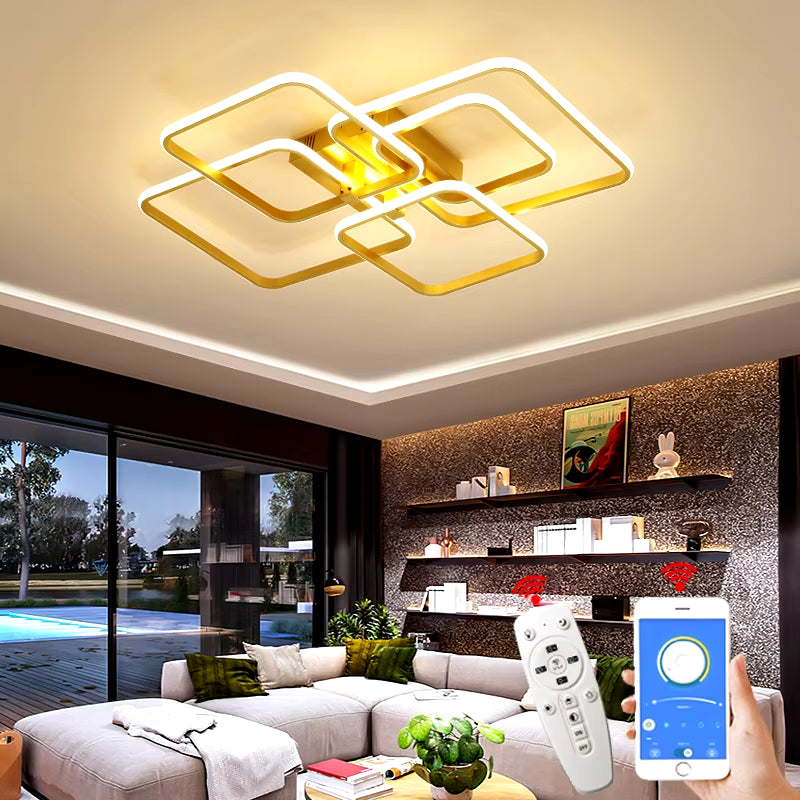 Luminaires de plafond à LED modernes en or 