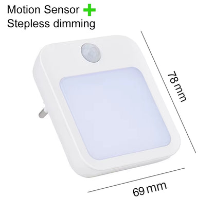 Capteur de mouvement de veilleuse avec lumière LED Lampes à prise EU Lampe de nuit pour enfants Lampe de nuit sans fil pour chambre à coucher