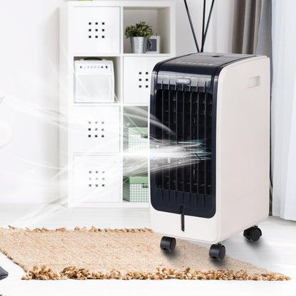 Refroidisseur D’Air 75W Portable Avec Télécommande Ecran LCD 3 Vitesses Minuterie 8H Réservoir D'Eau 6L 32X25X57Cm