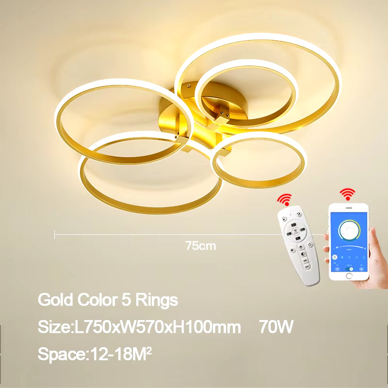 Luminaires de plafond à LED modernes en or 