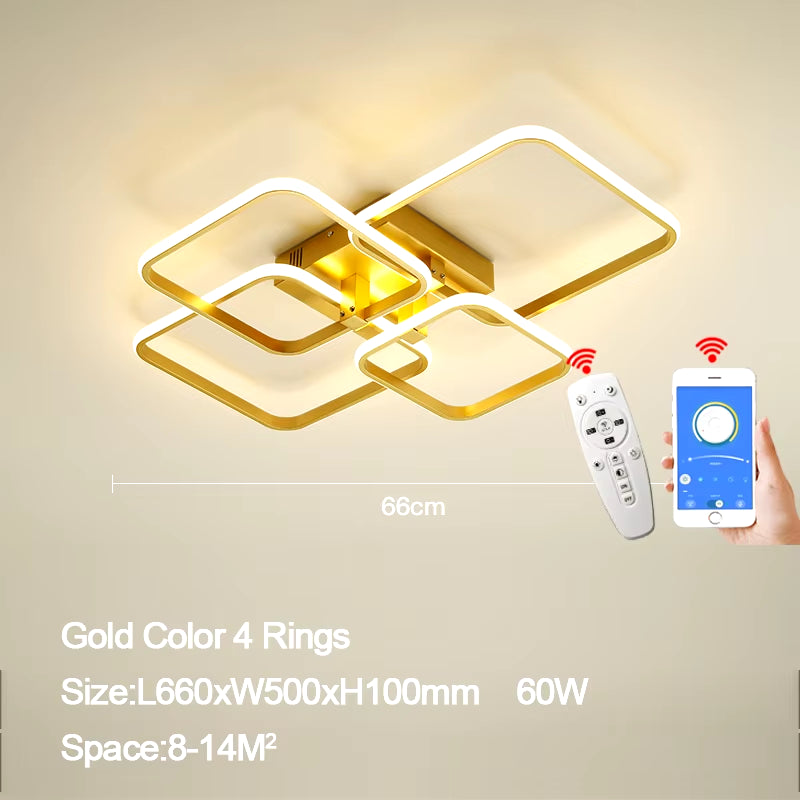 Luminaires de plafond à LED modernes en or 