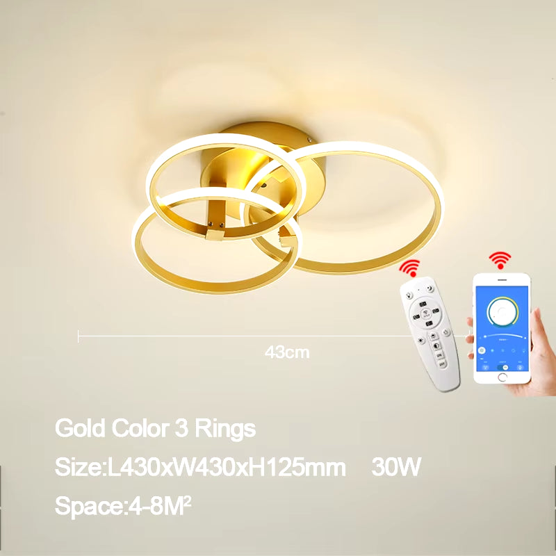 Luminaires de plafond à LED modernes en or 